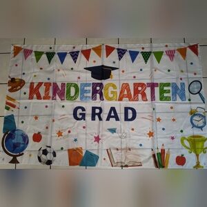 Kindergarten Grad Backdrop. Kindergarten Graduation Party Background Photo Prop